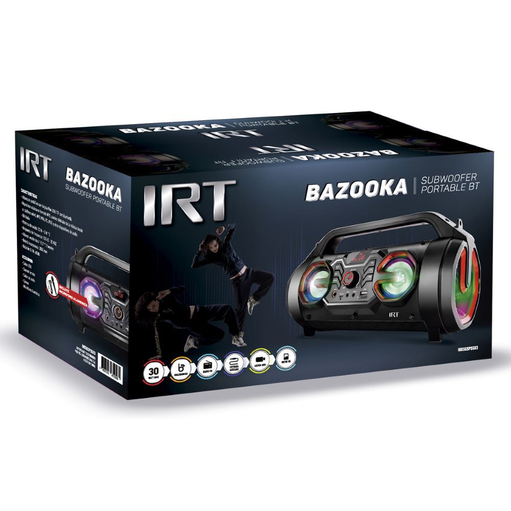 Parlante Bluetooth Bazooka Con Micrófono Irt I005gsps503 image number 3.0