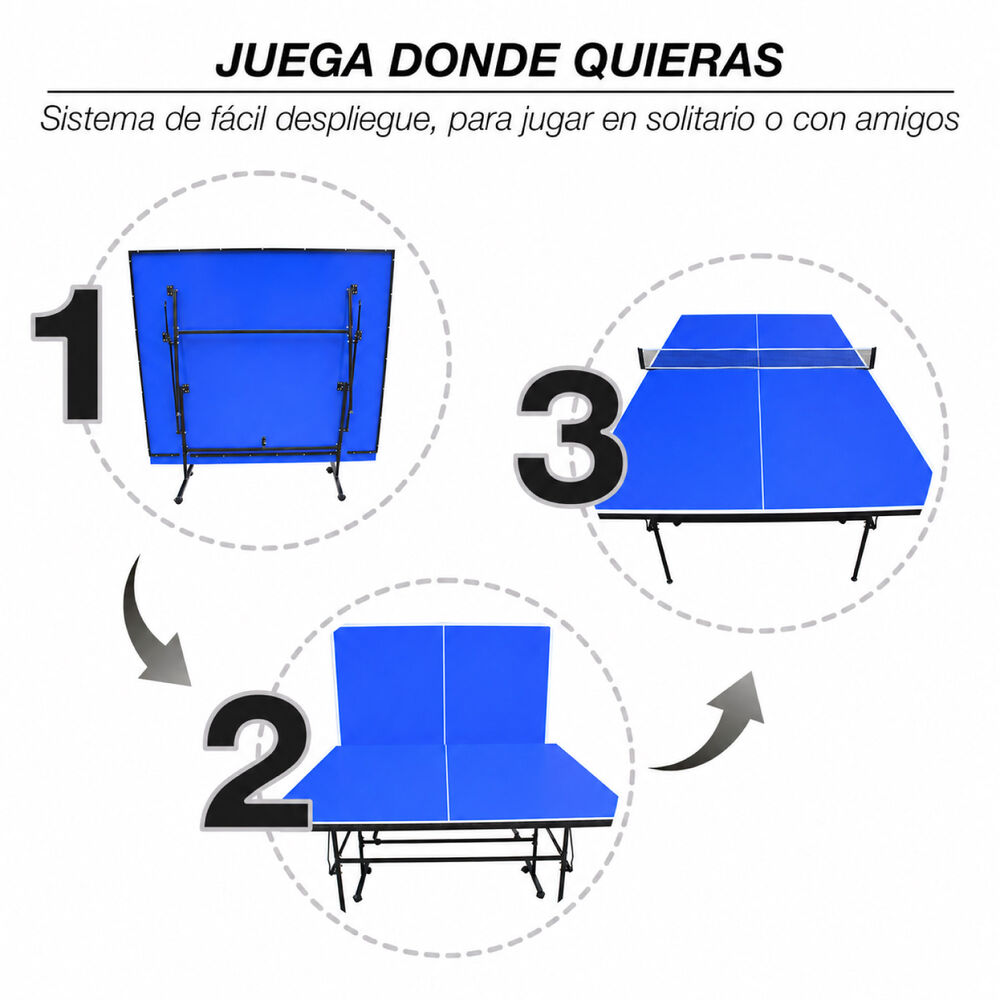 Mesa De Ping Pong Plegable Avanzada Azul image number 4.0