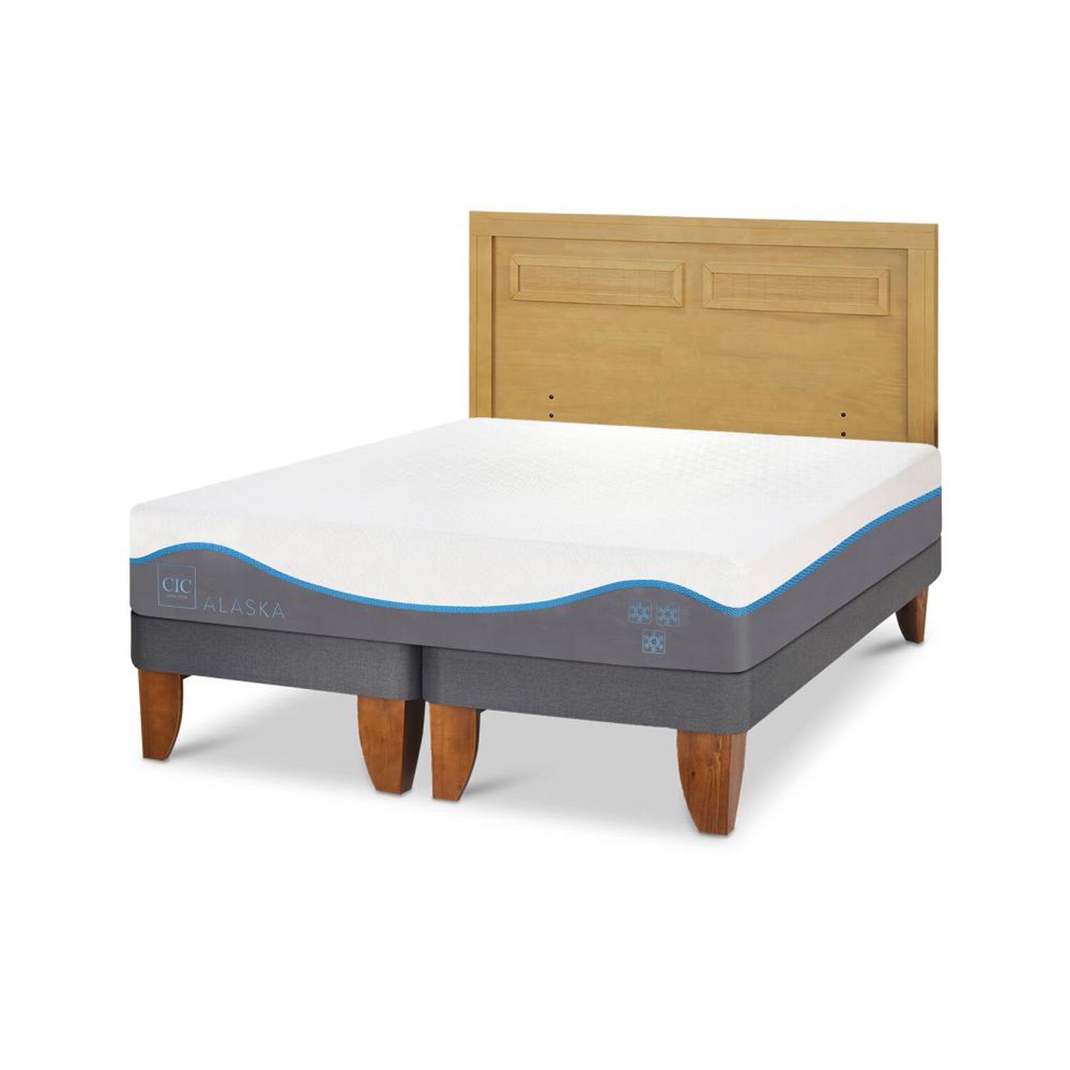 Cama Europea Cic Alaska / 2 Plazas / Base Dividida + Respaldo image number 1.0