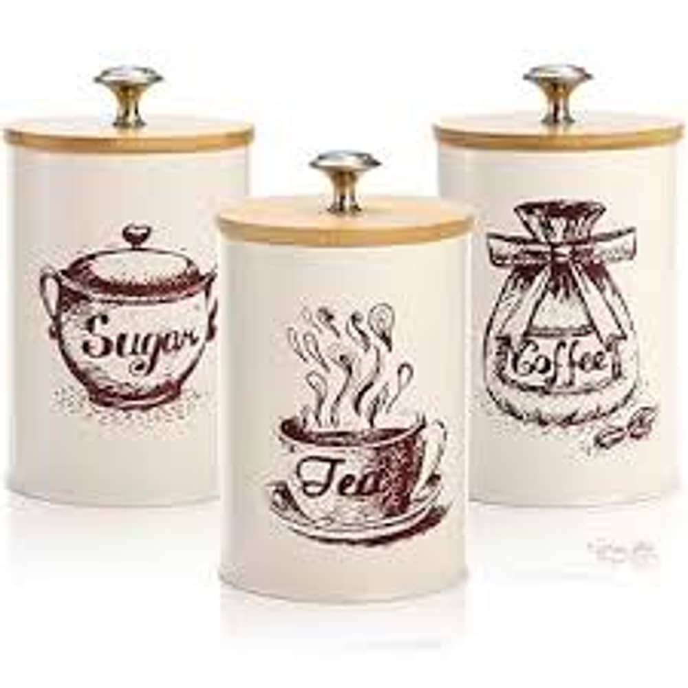 Set De 3 Canister De Cocina - Dise&ntilde;o Dibujo image number 4.0