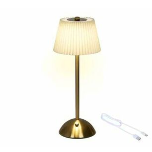 L&aacute;mpara De Mesa Led Recargable Usb Inal&aacute;mbrica Plisada