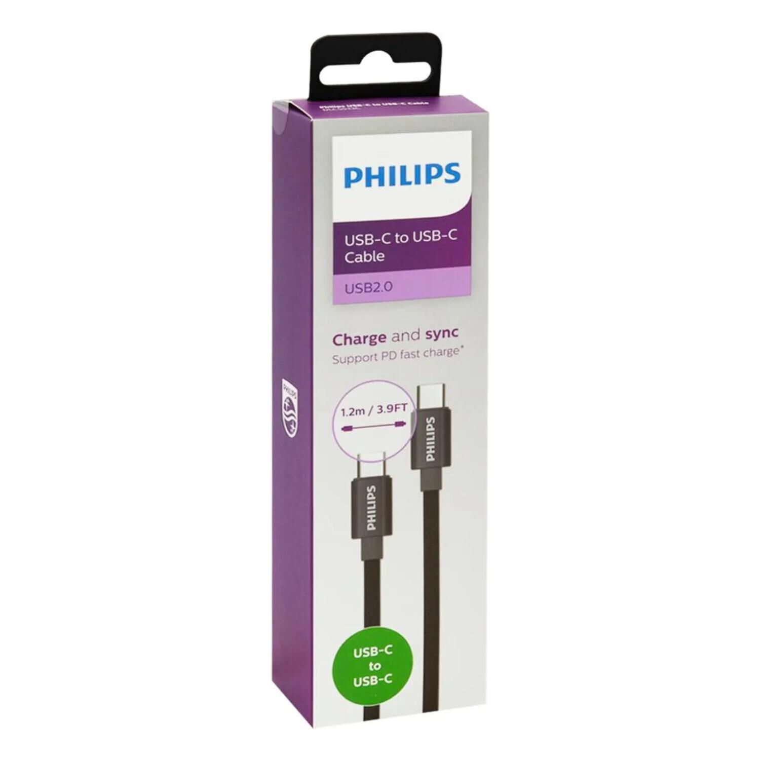 Cable De Carga Usb C A Usb C 120cm Negro Dlc5533c/97 image number 3.0