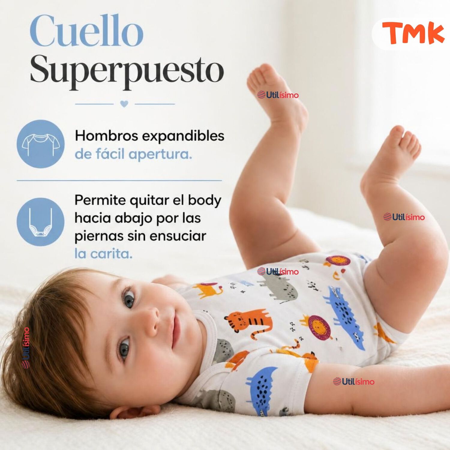 Pack 5 Bodys Manga Corta 100% Algod&oacute;n Tedmimak Ni&ntilde;o Jungle Crew image number 7.0