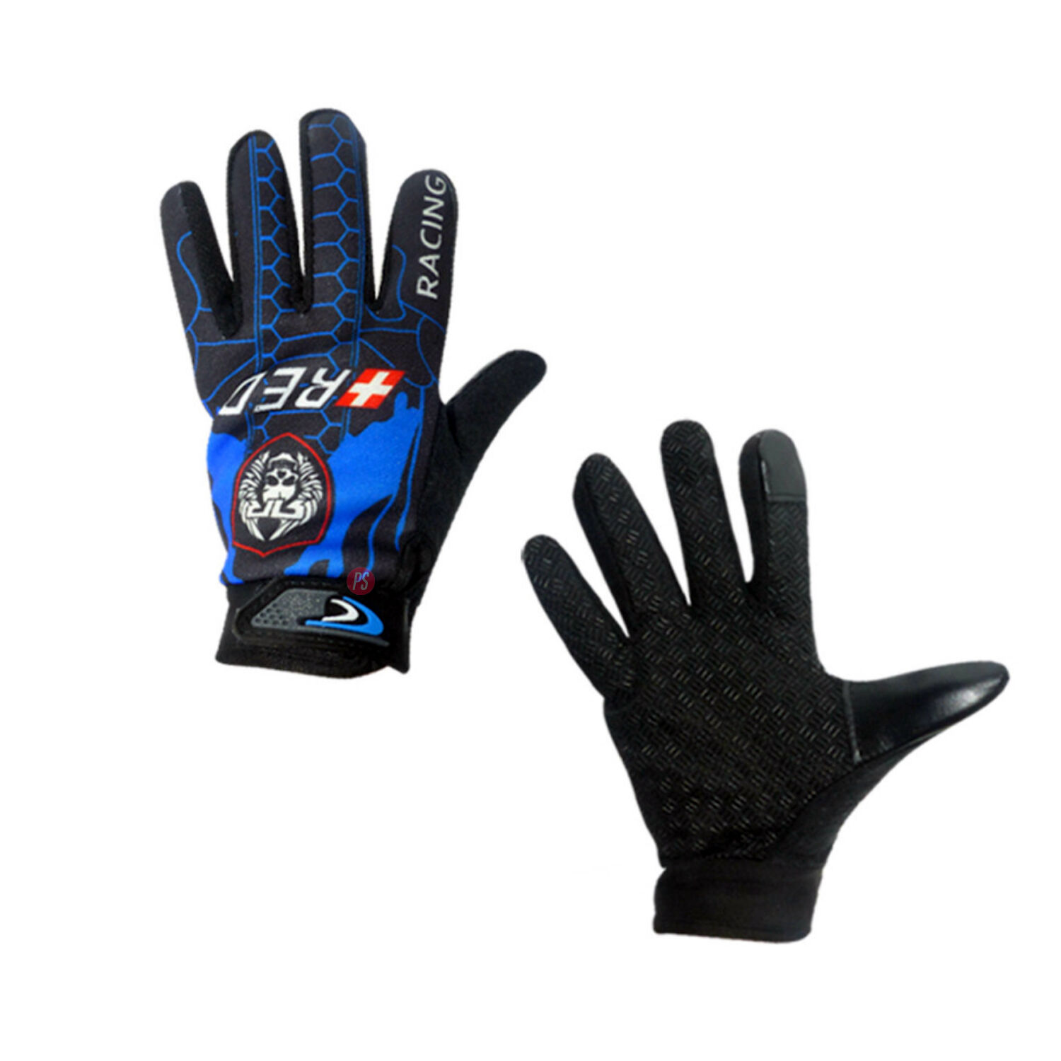 Guantes Deportivos Para Moto Con Agarre Dise&ntilde;o Azul - Ps image number 1.0