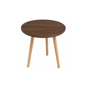 Mesa De Centro Redonda N&oacute;rdica 40x40x55cm Auxiliar Living Marron