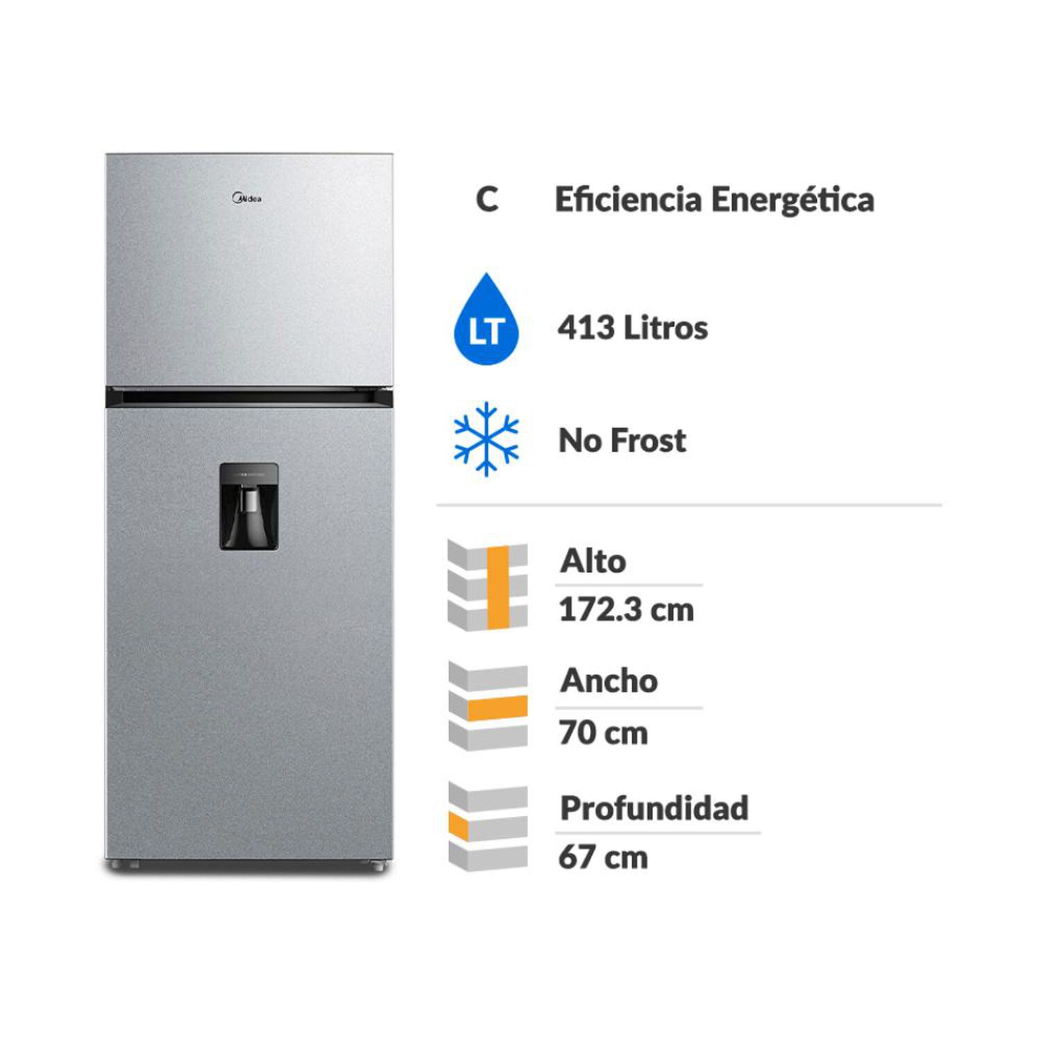 Refrigerador Top Freezer Midea MDRT580MTE50IN / No Frost / 413 Litros / C image number 1.0