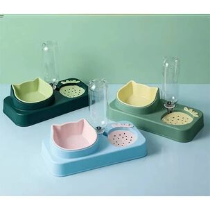 Bebedero Y Comedero Plato Doble Para Mascotas