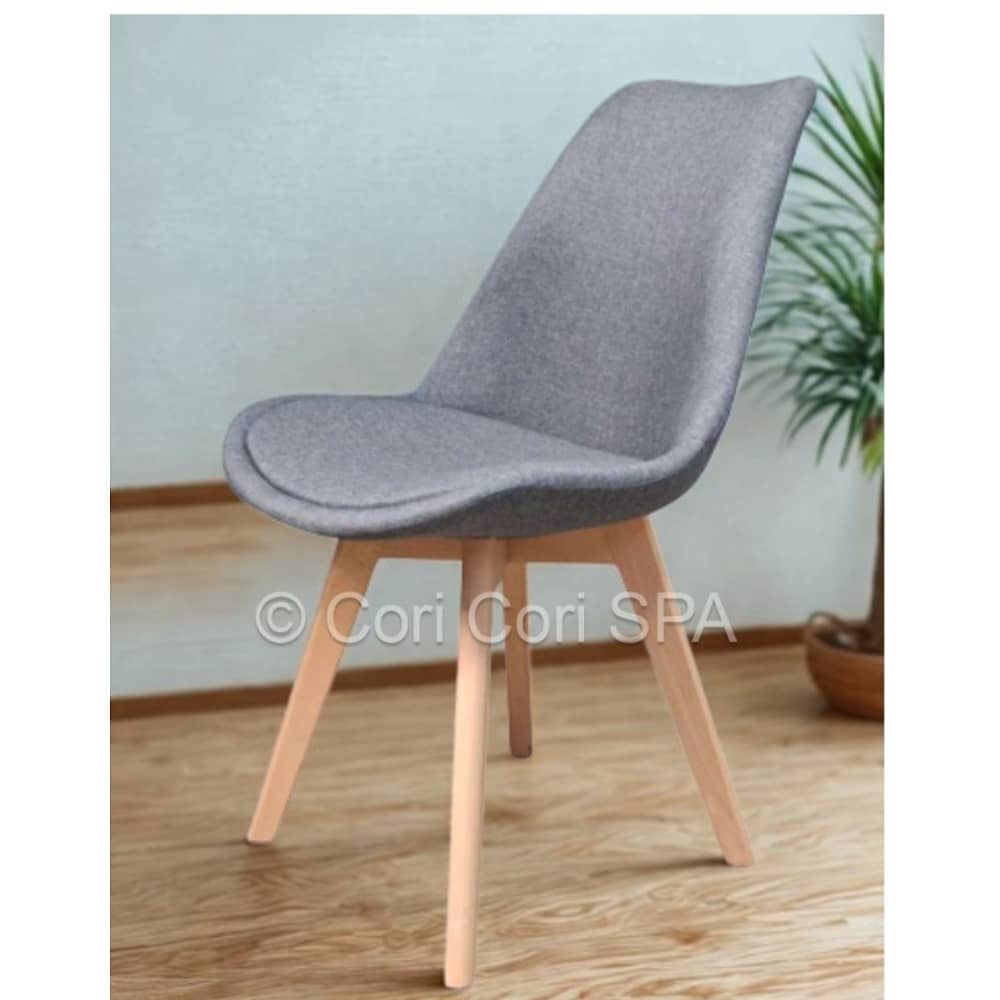 Silla Tulip Lino Gris image number 2.0