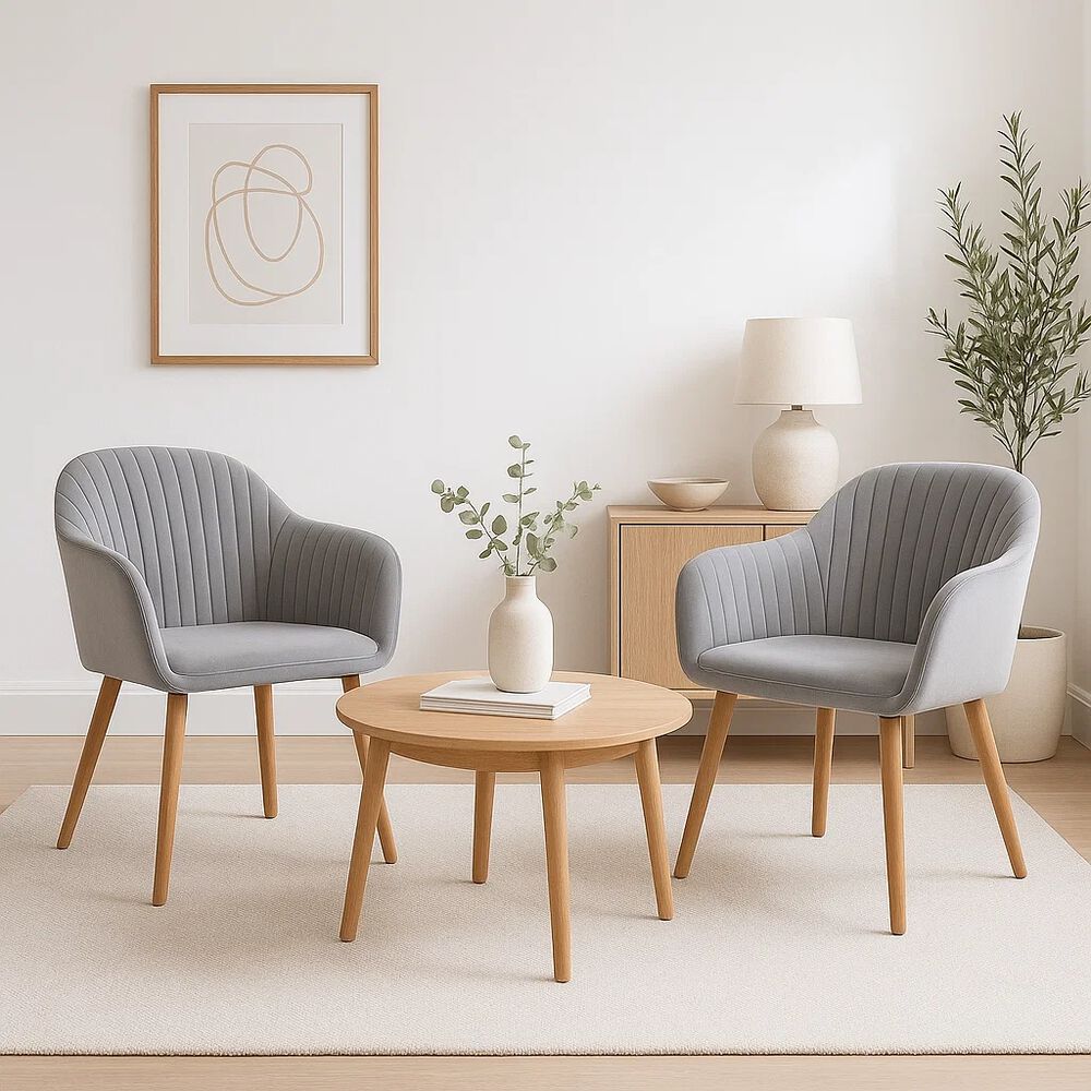 Pack De 2 Butacas Sitiales Poltronas Diamante Terciopelo - Gris image number 1.0