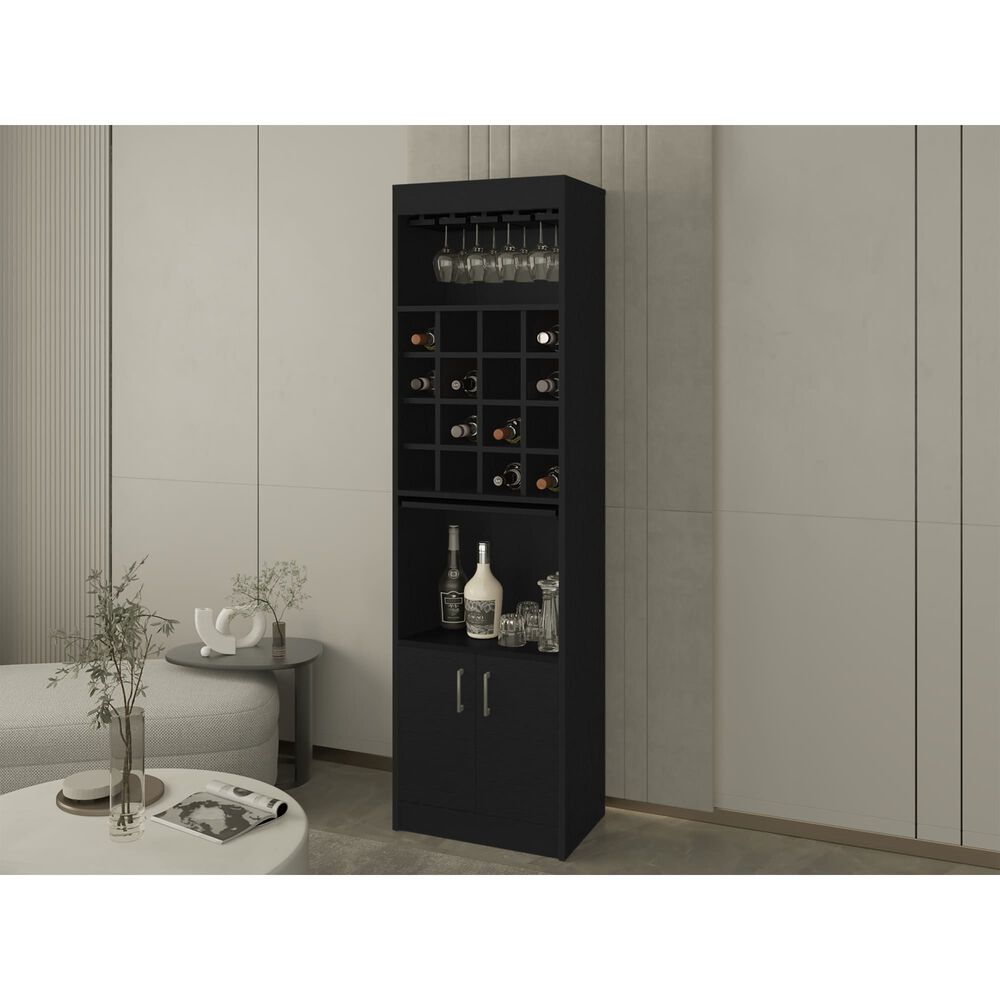 Bar Alto 2 Puertas 16 Botelleros 180 Cm X 32 Cm X 51 Cm Negro image number 4.0