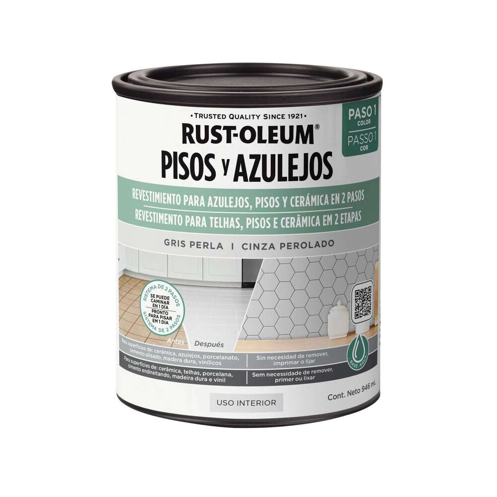 Revestimiento Para Pisos, Cerámicas Y Porcelanatos Paso 1 946ml Gris Perla - Rust Oleum image number 0.0