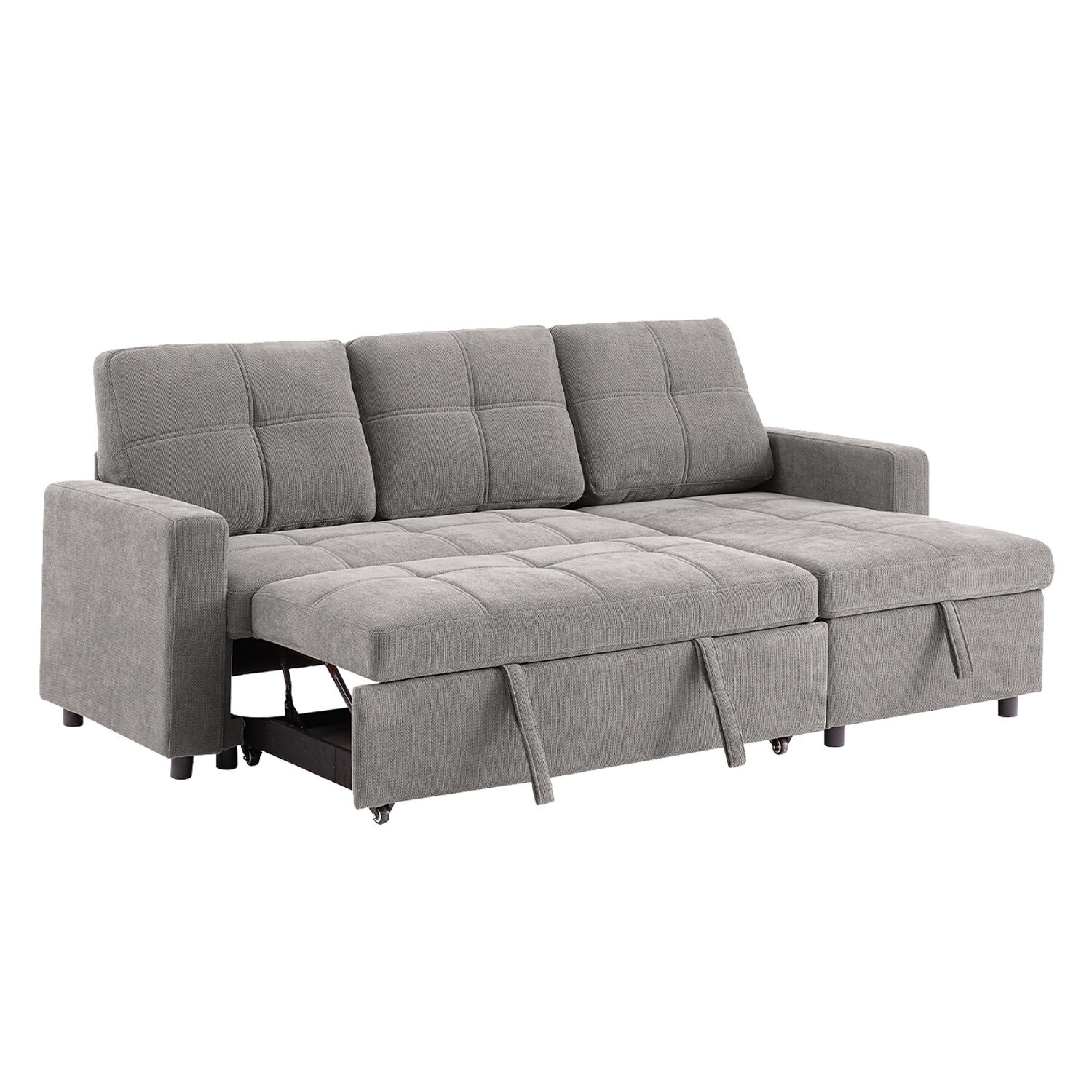 Sof&aacute; Cama 3 Cuerpos Gris 216x106x91cm Almacenaje image number 4.0