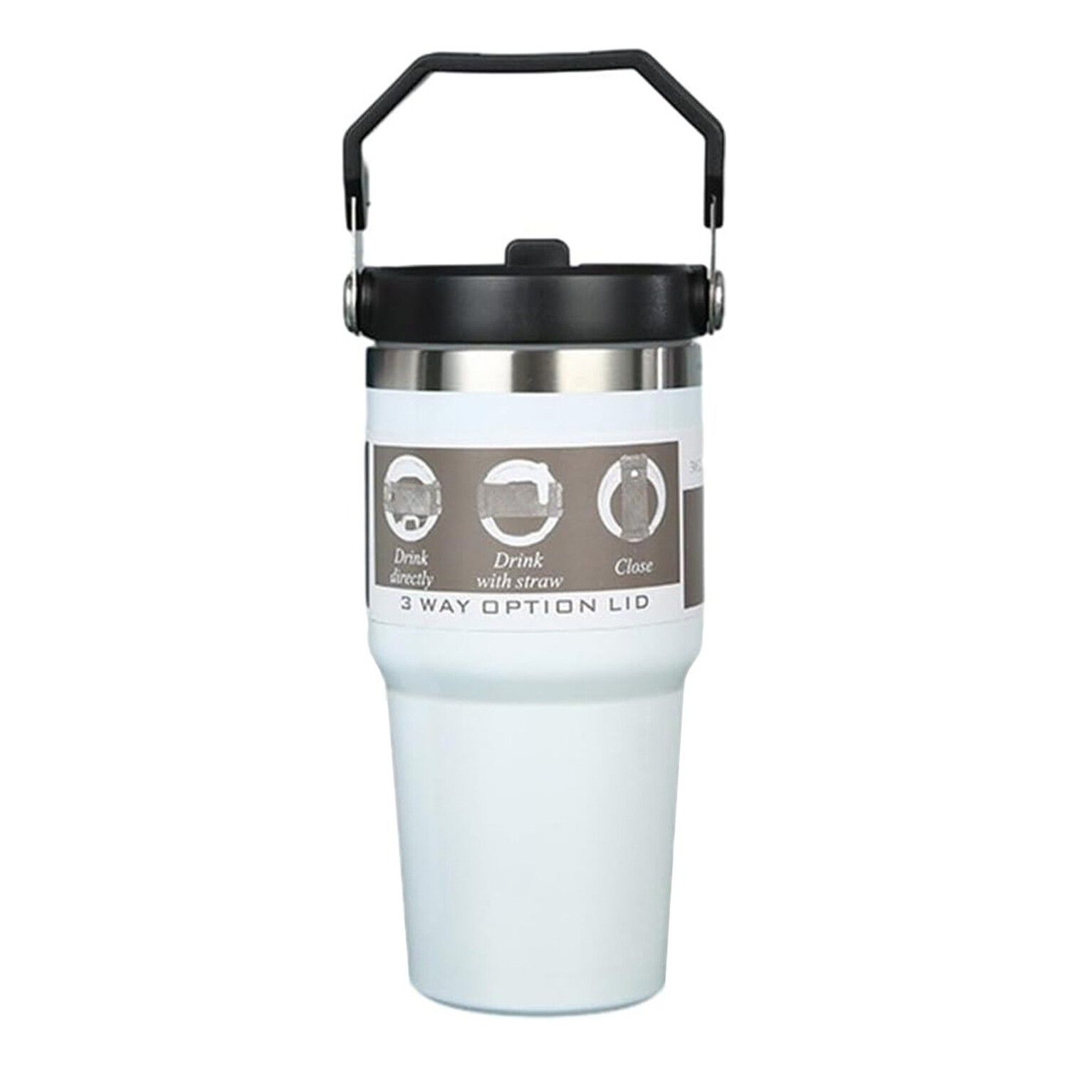 Mug Termo Inoxidable 600ml Blanco Port&aacute;til Antifugas image number 0.0