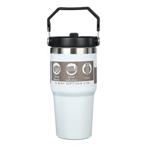 Mug Termo Inoxidable 600ml Blanco Portátil Antifugas
