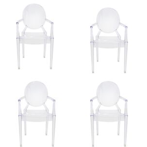 Silla Louis Ghost Con Brazos 4 Unidades