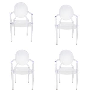 Silla Louis Ghost Con Brazos 4 Unidades