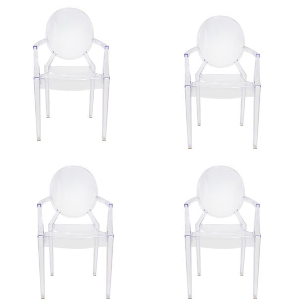 Silla Louis Ghost Con Brazos 4 Unidades