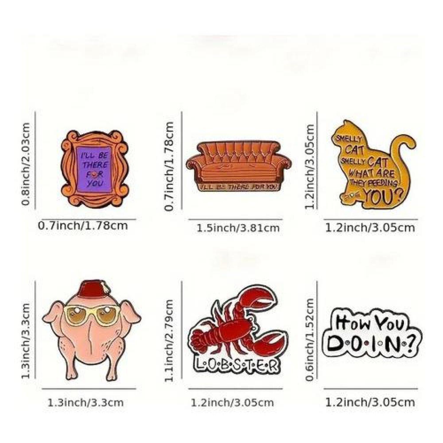 Set Pines Broches Serie Friends Tv Show image number 2.0
