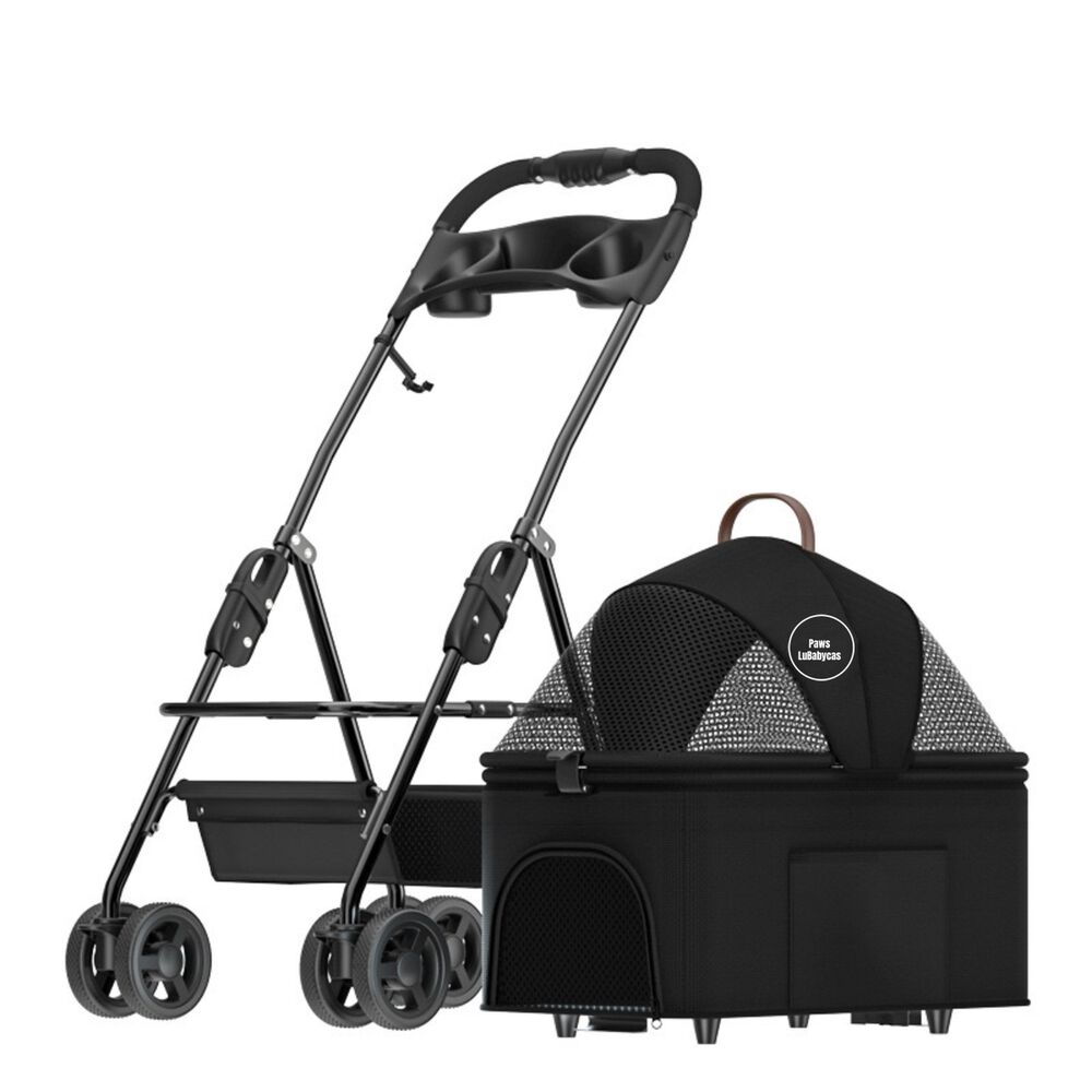 Coche Plegable 2 En 1 Para Mascotas Lubabycas Negro image number 0.0
