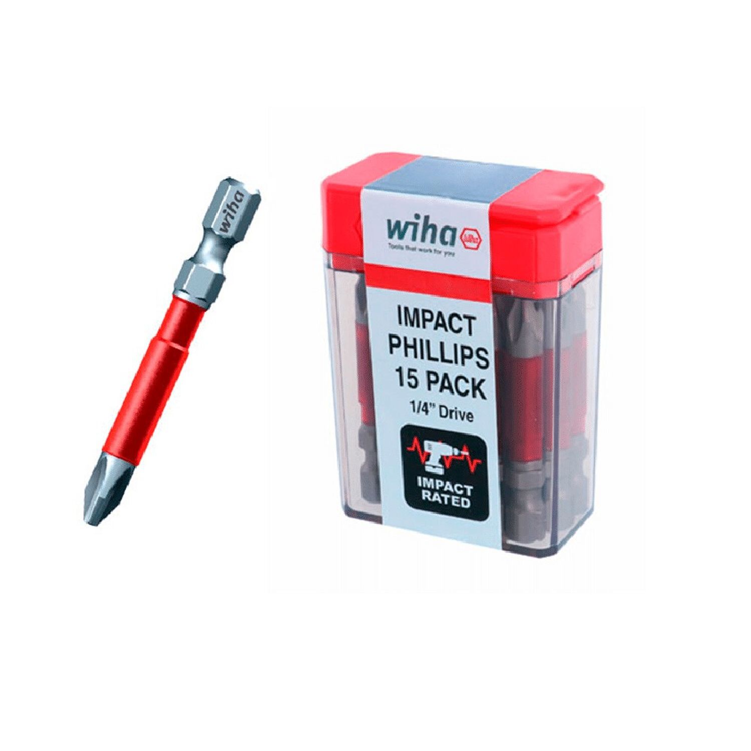 Set De Puntas De Impacto Ph2 Phillips 1/4'' 15und image number 0.0