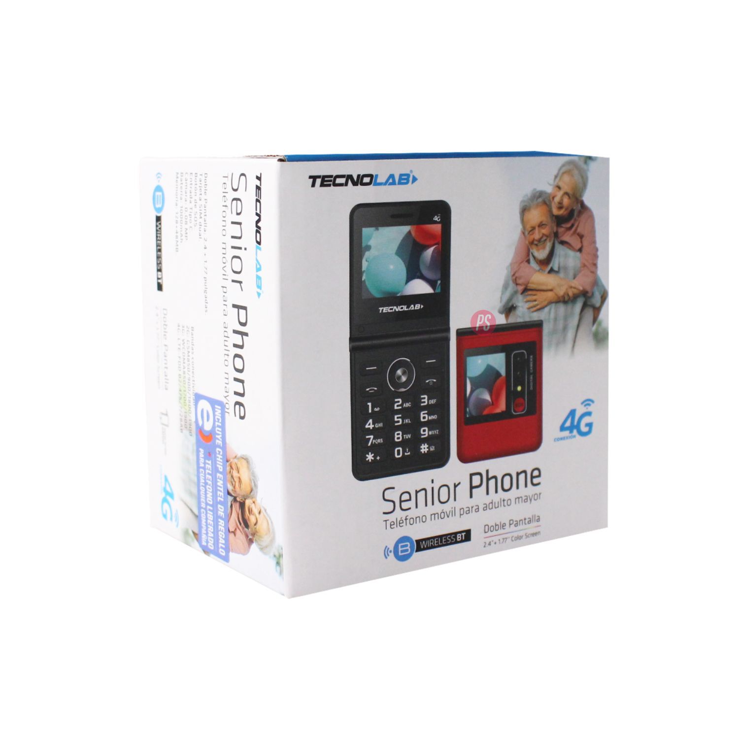 Tel&eacute;fono Senior 4g Sos Dual Sim Pantalla Doble Colores - Ps image number 3.0