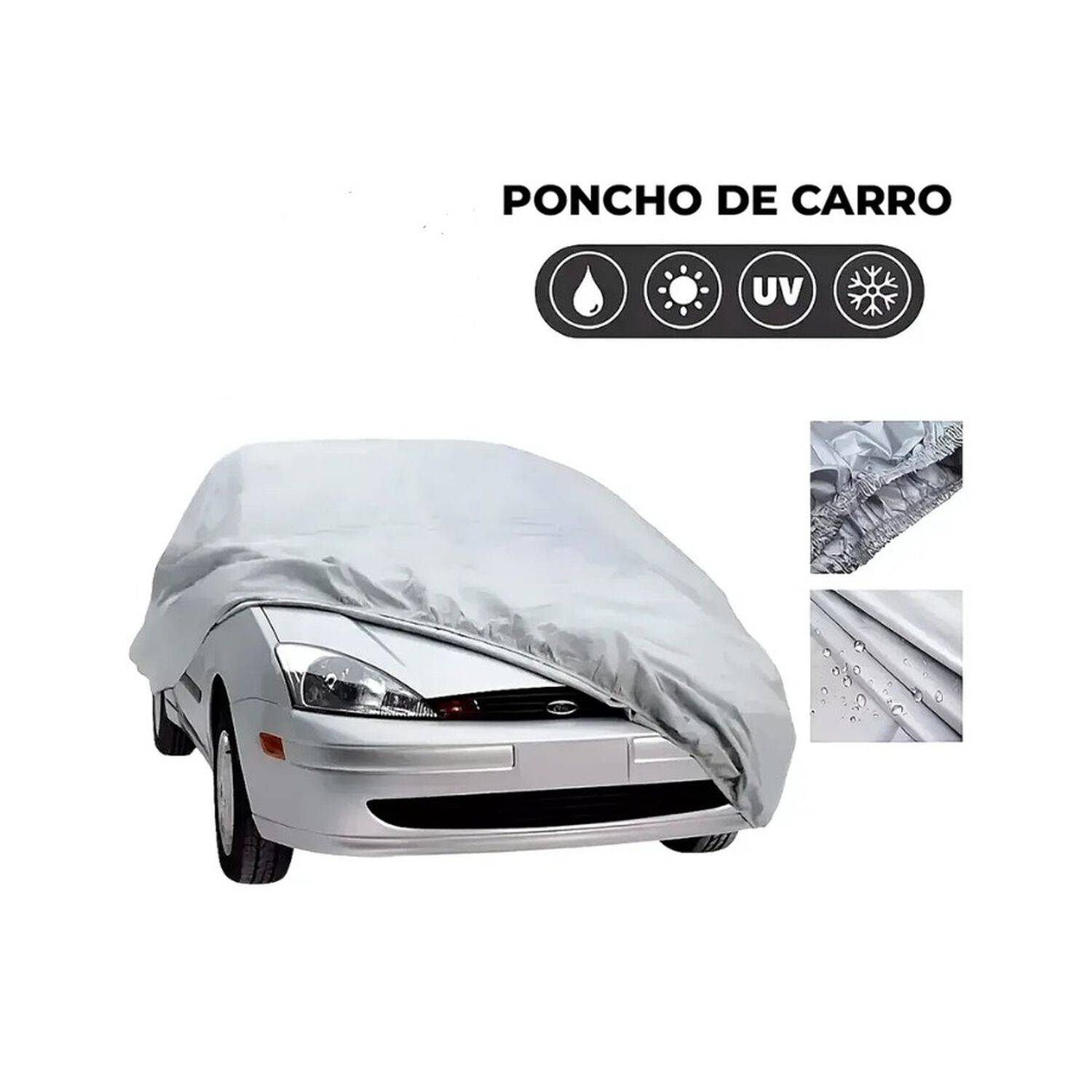 Protector Exterior Auto Resistente Lluvia Uv Y Polvo Talla Xl Gris image number 2.0