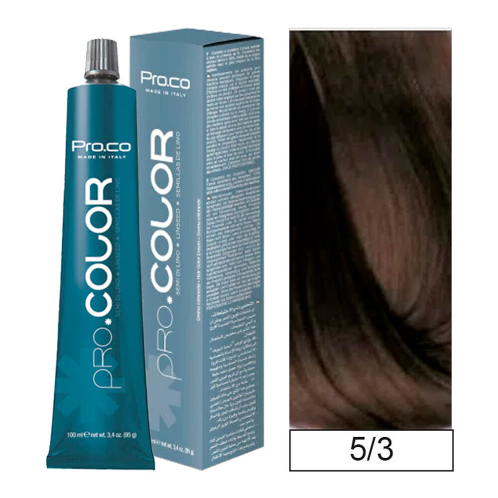 Pro.color - Tintura Permanente 5/3 Castaño Claro Dorado 100ml + Oxidante image number 0.0
