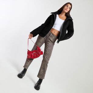 Chaqueta Sherpa Full Print Cuello Alto Mujer Rolly Go