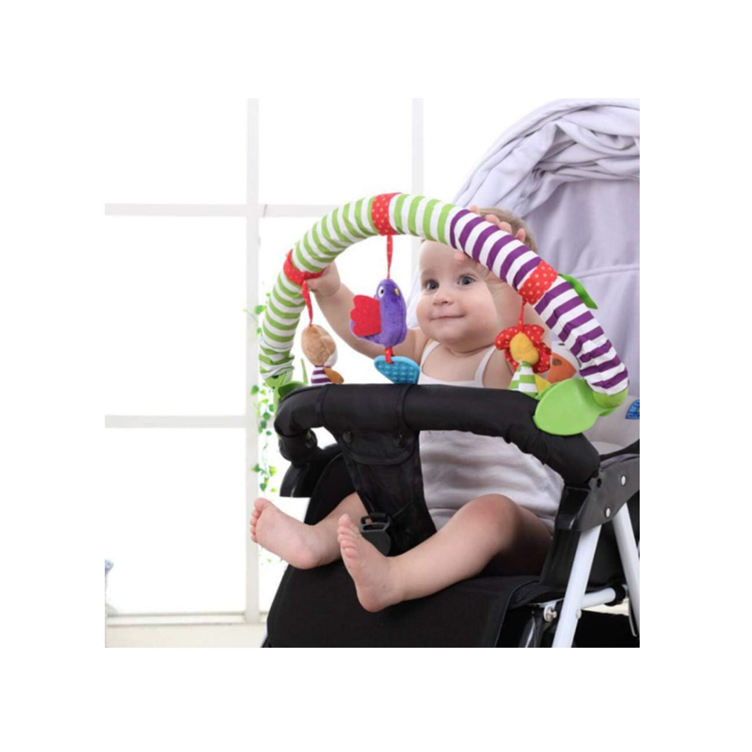 Arco M&oacute;vil Sonajero Multiuso Estimulaci&oacute;n Para Bebe Coche image number 5.0