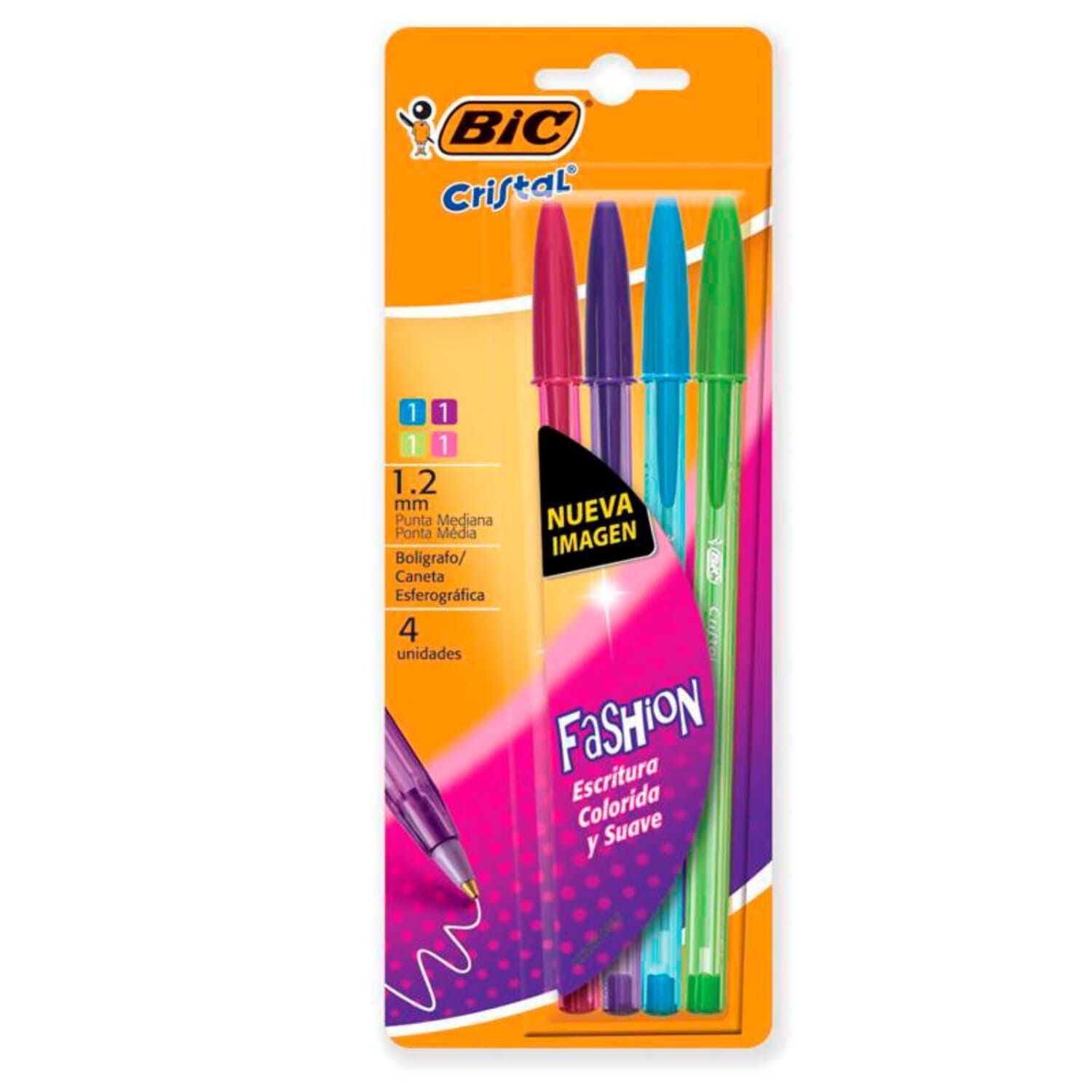 Pack X 4 Blister 4 Bol&iacute;grafos Fashion Surtido Bic image number 1.0