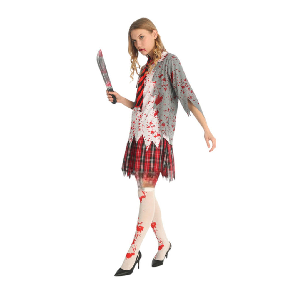 Disfraz Cosplay Zombie Femenino Escolar image number 6.0