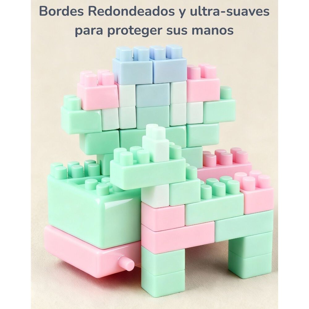 Juguete Bloques Construccion 88 Piezas Color Pastel image number 2.0