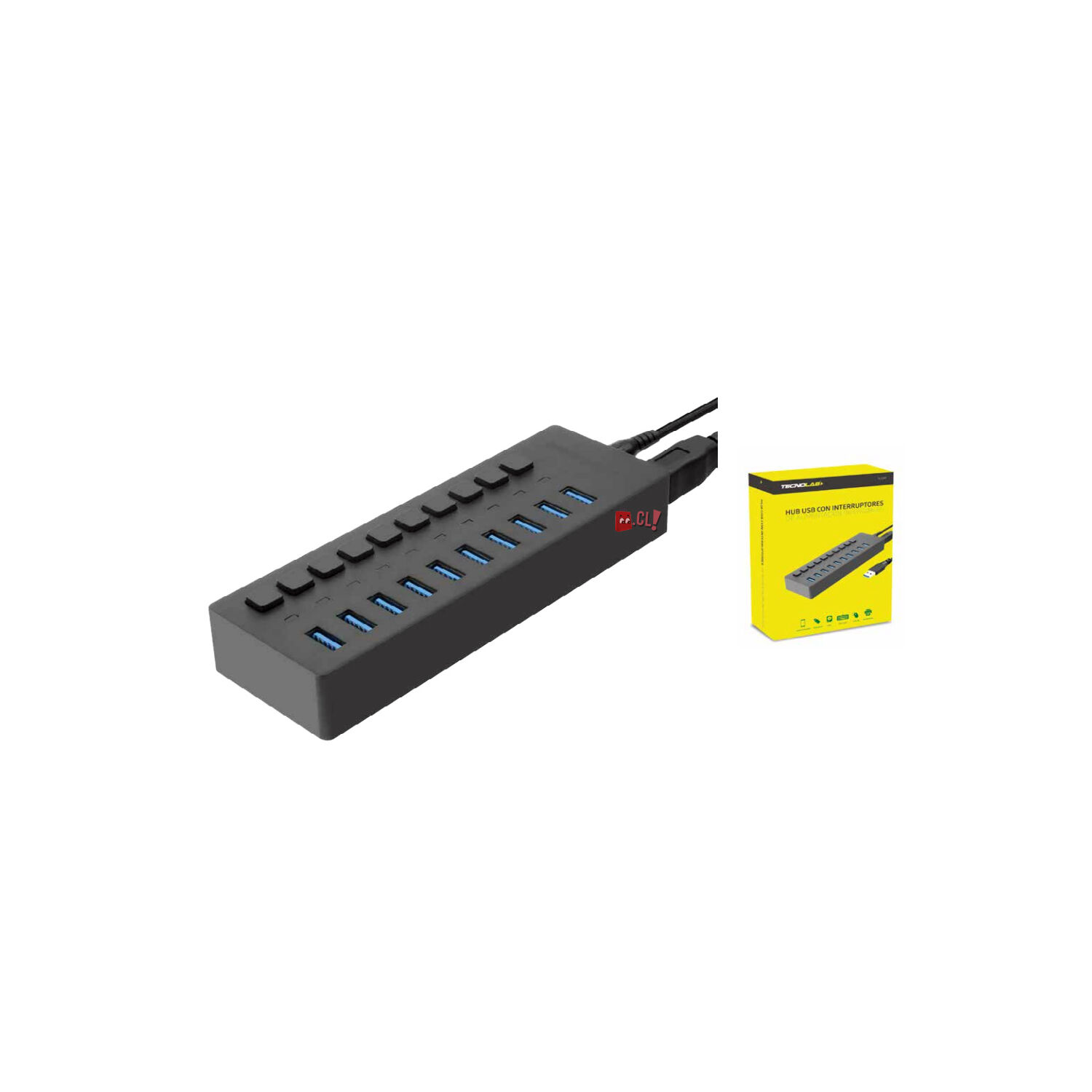 Hub Usb 10 Puertos 3.0 Ultra Veloz - Ps image number 2.0