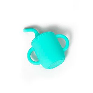 Vaso De Silicona Con Bombilla Para Beb&eacute;s Celeste