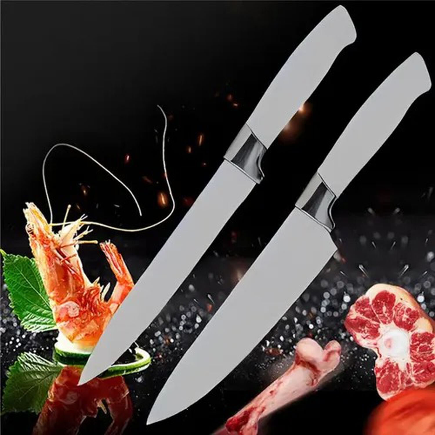 Set Cuchillos De Cocina 9 Piezas Con Base Giratoria Liso Gris image number 4.0