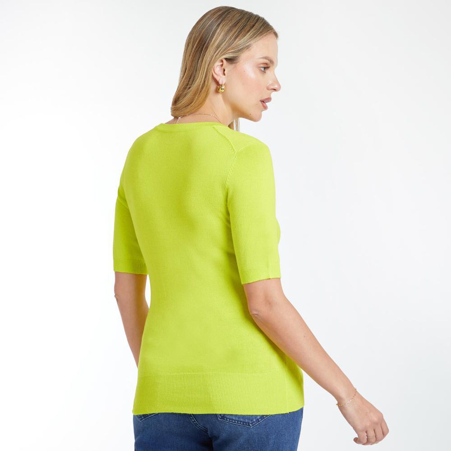 Polera Color Manga Corta Cuello Redondo Mujer Kimera image number 3.0