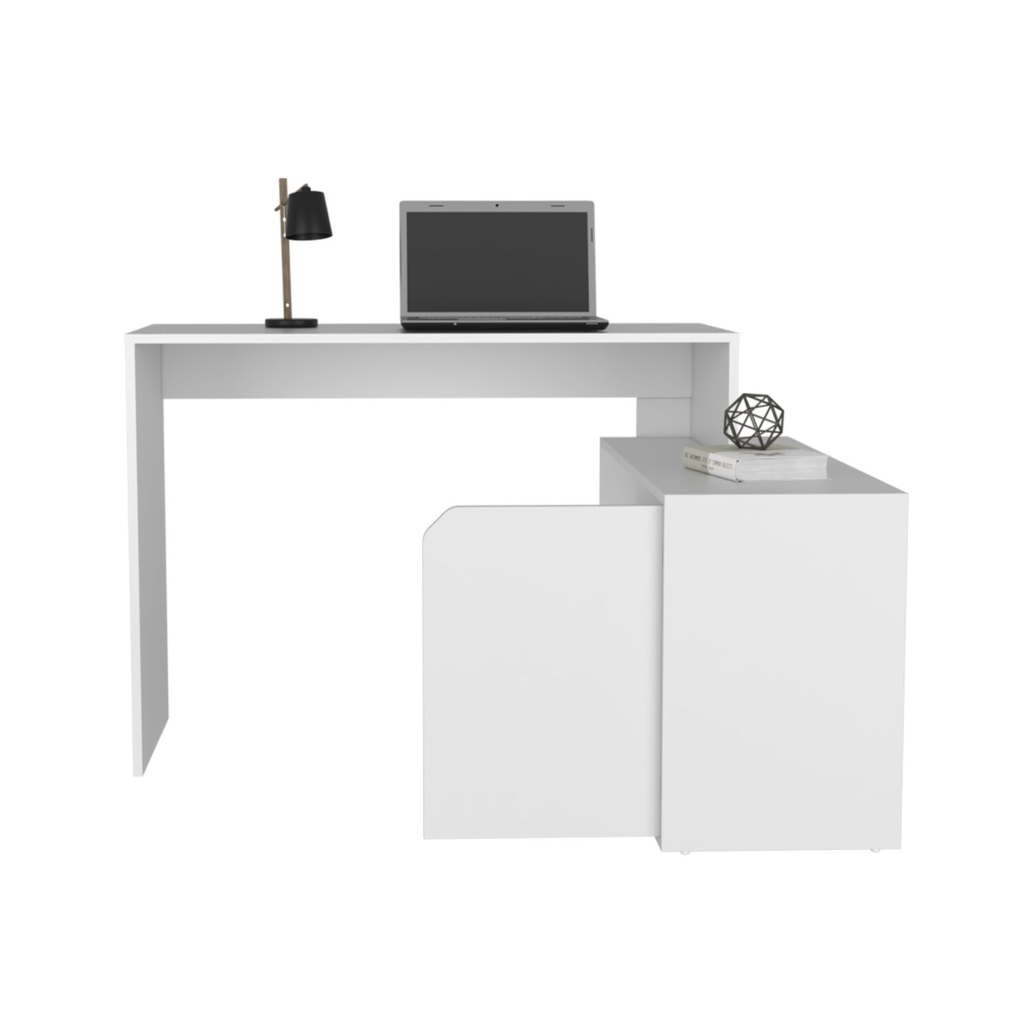 Escritorio En L 1 Puerta 116,6x100x73,6 Cm Fm-033b Blanco image number 2.0