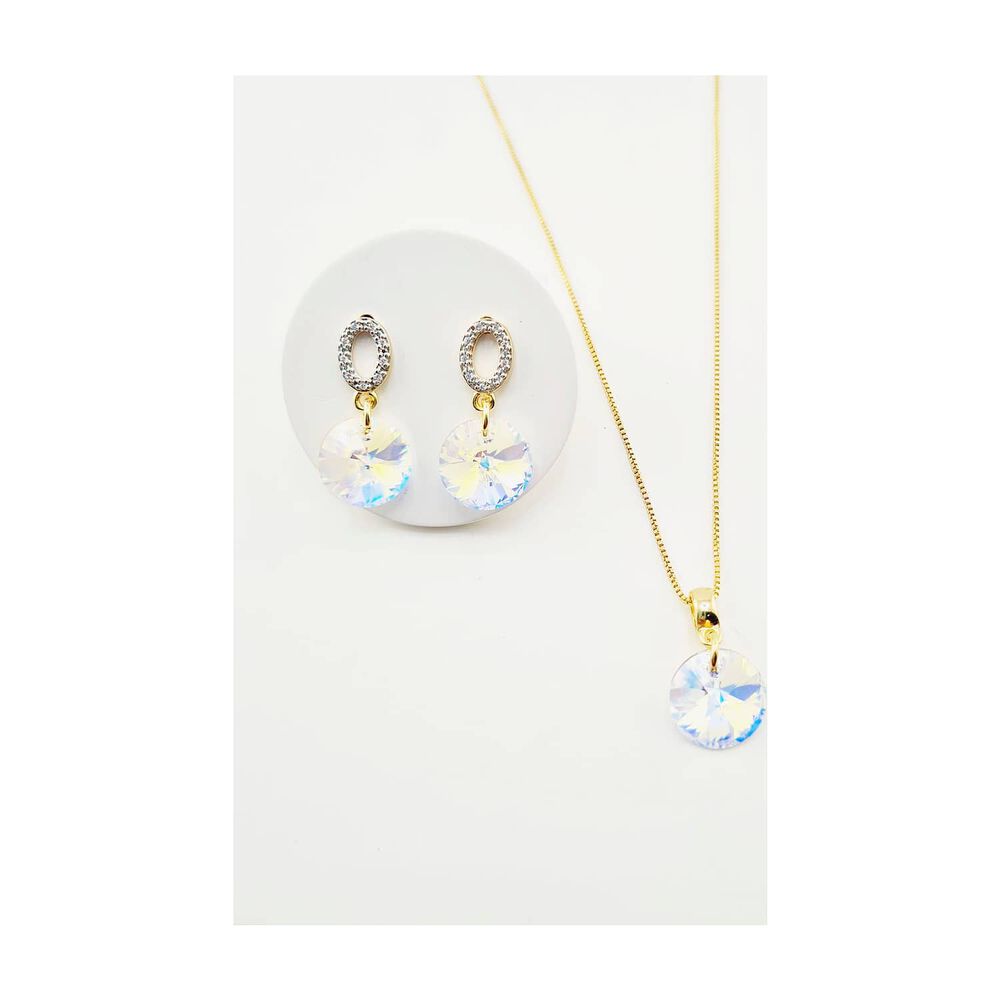 Conjunto Madrid Gold Cristales Genuinos Aurora Boreal. image number 1.0