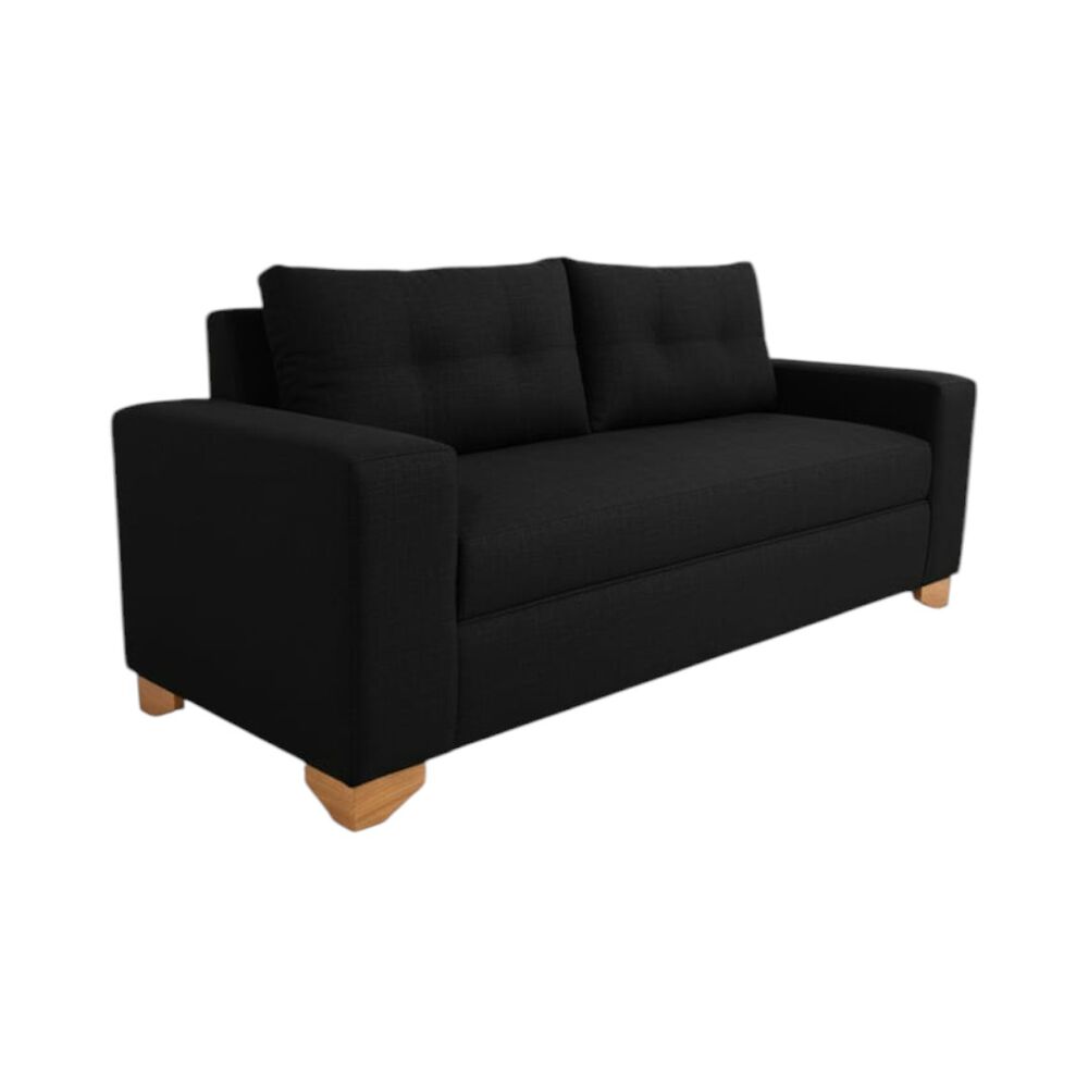 Sofa Paris Tres Cuerpos Lino Negro image number 2.0