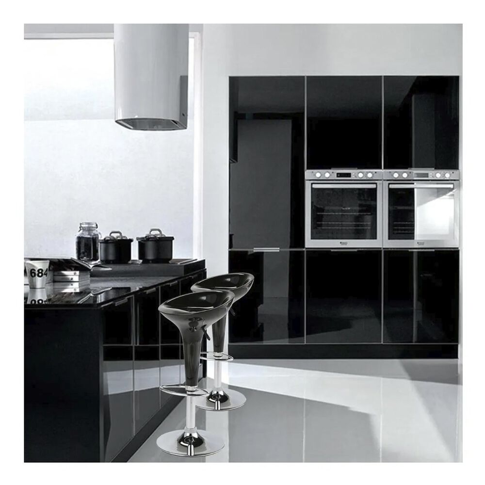 Pack 2 Pisos De Bar Regulables Estilo Retro Negro image number 1.0