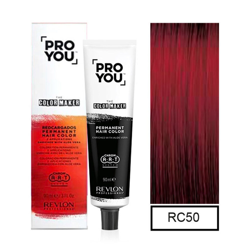Pro You™ Color Mak Redcargados Tintura Permanente Rojo Intenso Rc50 90ml + Oxidante Crema 135ml image number 0.0
