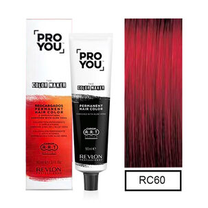 Pro You Color Mak Redcargados Tintura Permanente Rojo Puro Rc60 90ml + Oxidante Crema 135ml