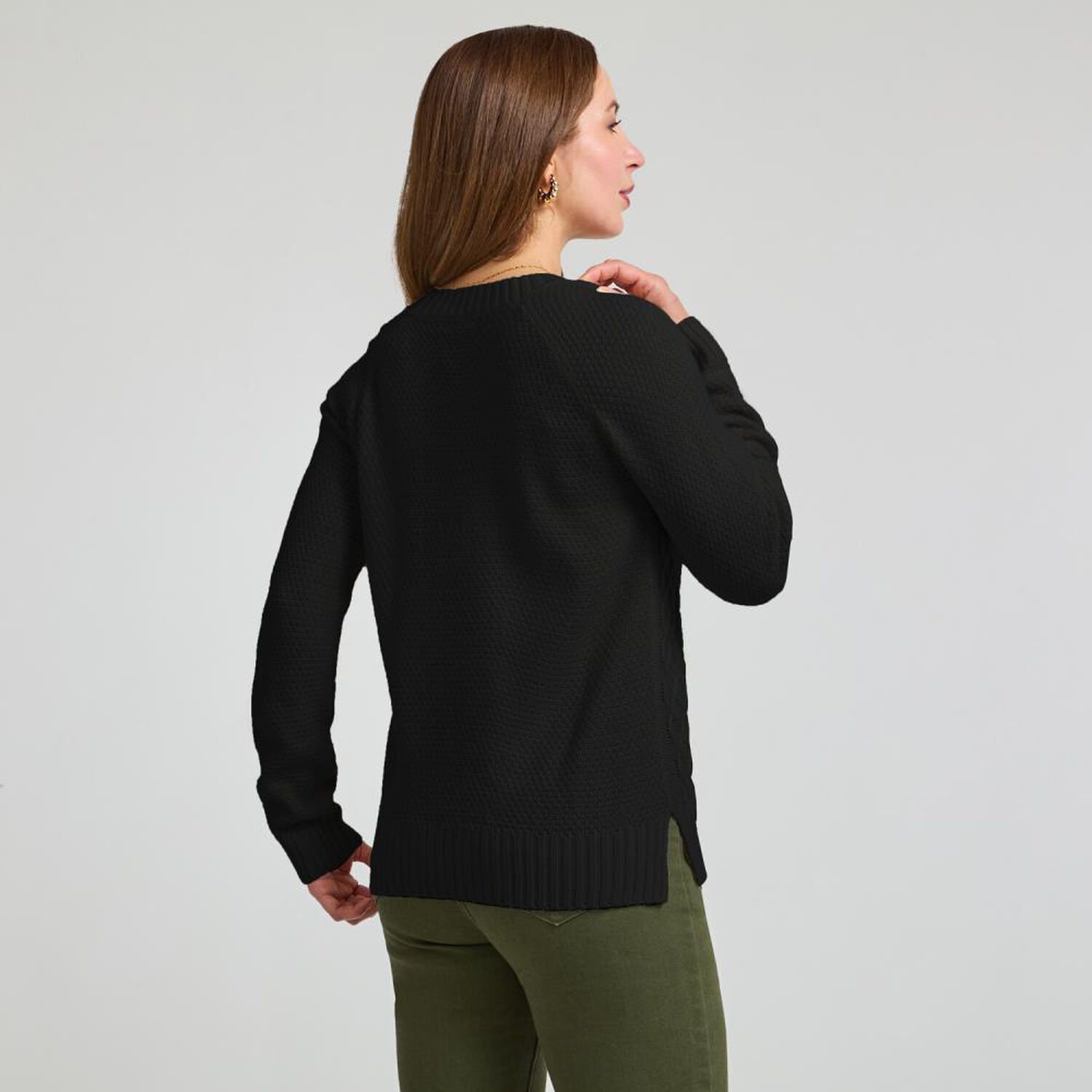 Sweater Trenzado Manga Larga Cuello Redondo Mujer Geeps image number 1.0
