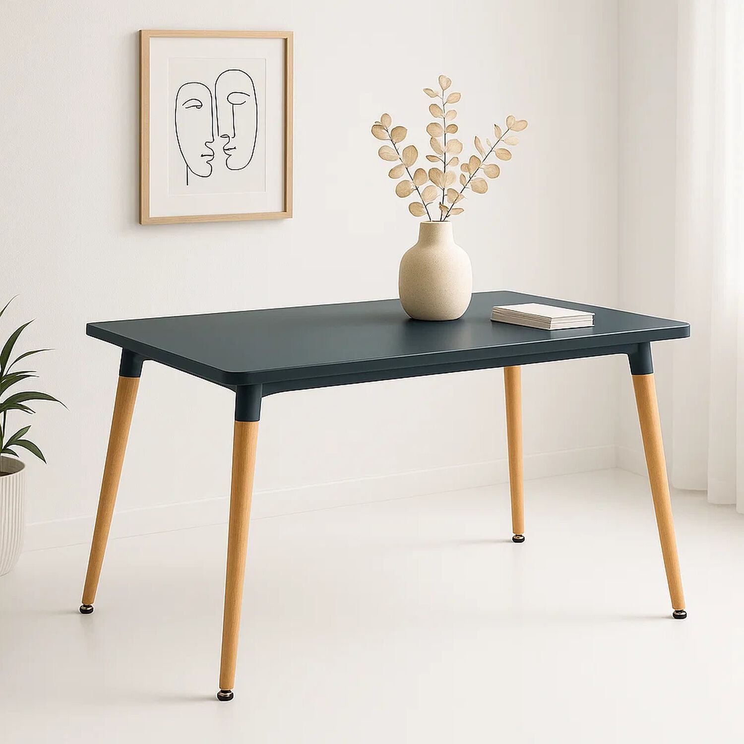 Mesa De Comedor 120x80 Rectangular - Negra image number 1.0