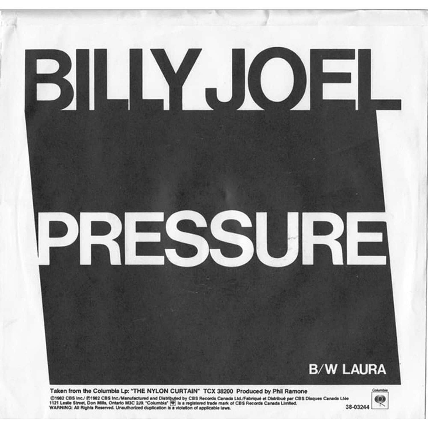 Billy Joel - Pressure | 7" Single Vinilo Usado image number 1.0