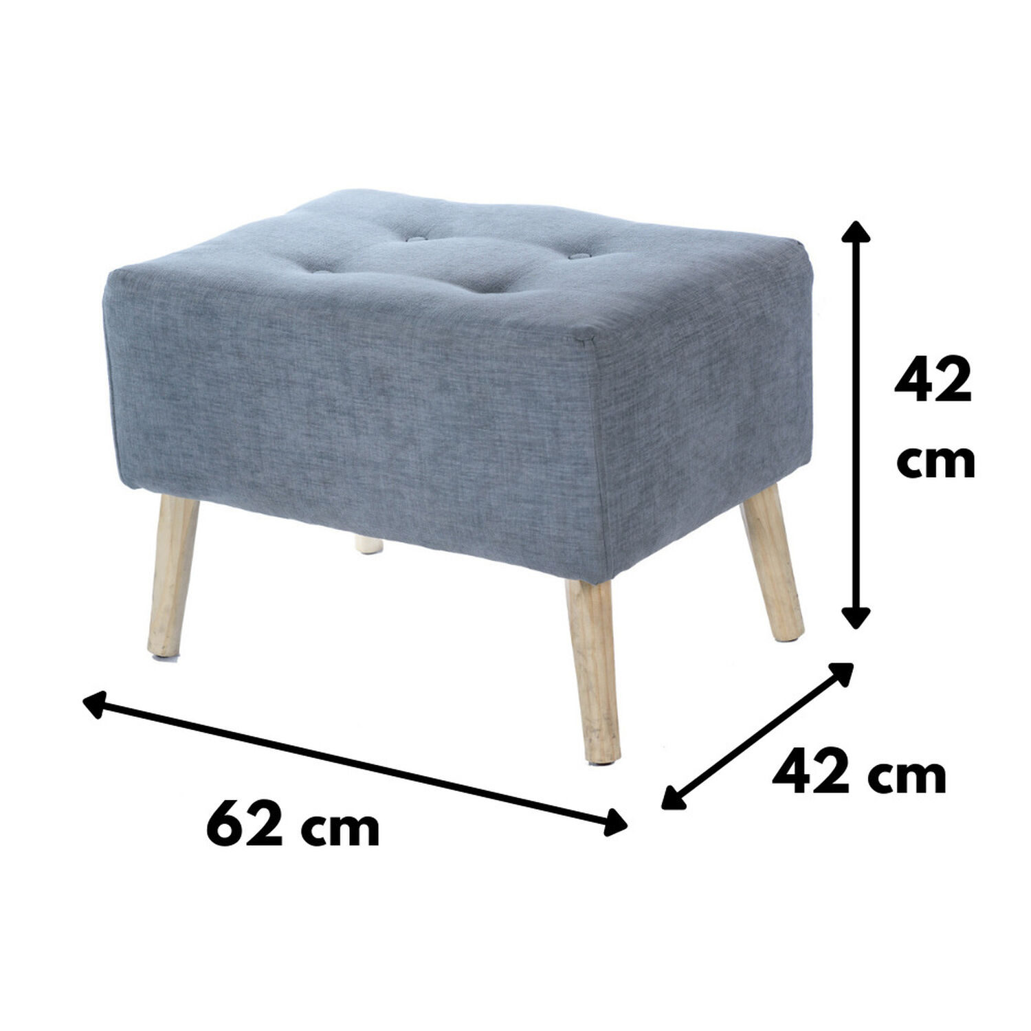 Pouf Petrum Gris Claro Altea 62x42x42 Cm image number 4.0