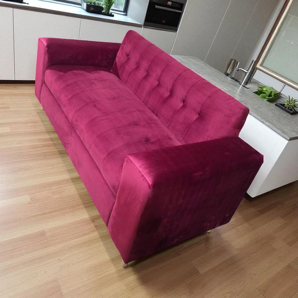 Sofa Dos Cuerpos Felpa Burdeo image number 4.0