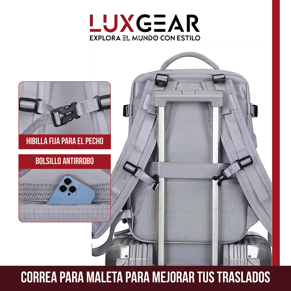 Mochila De Viaje Luxgear Nomadlife Impermeable Cabina - Negro image number 6.0