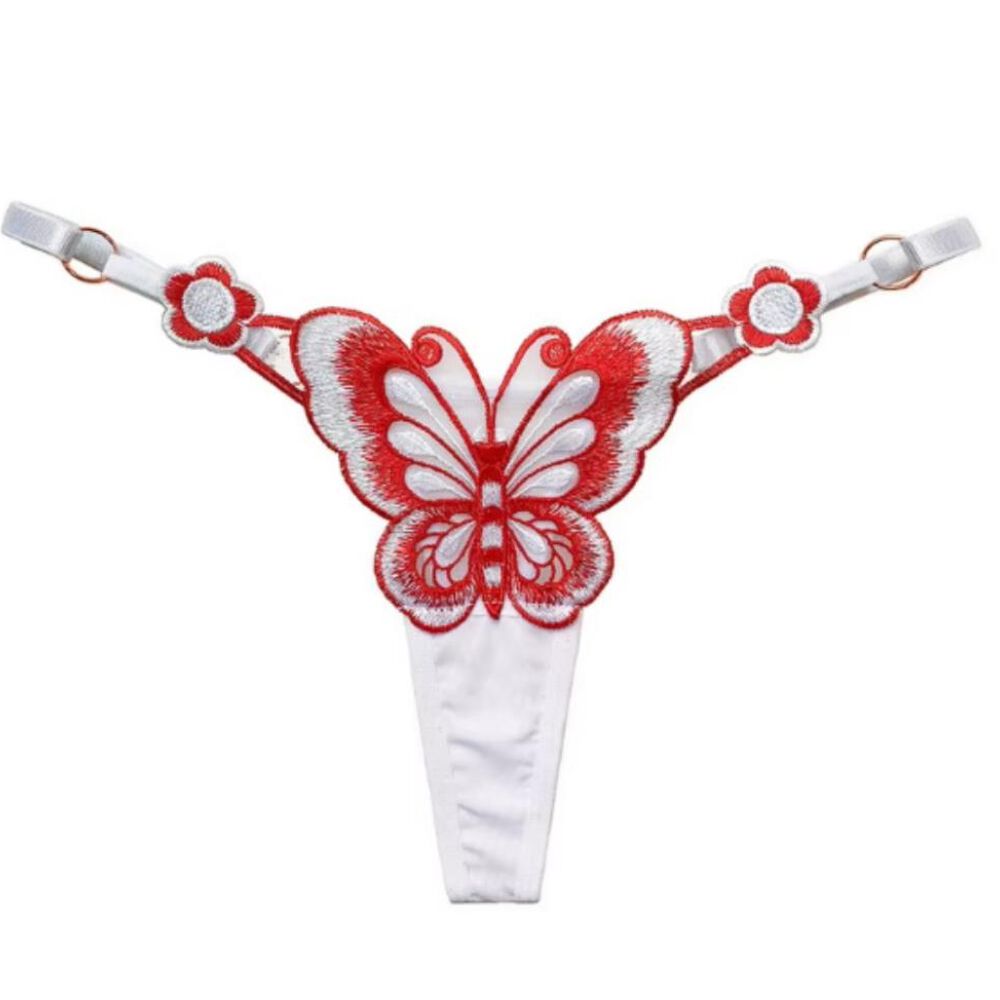 Colaless Bordado Mariposa, Cinta Ajustable Lenceria Exotica image number 9.0