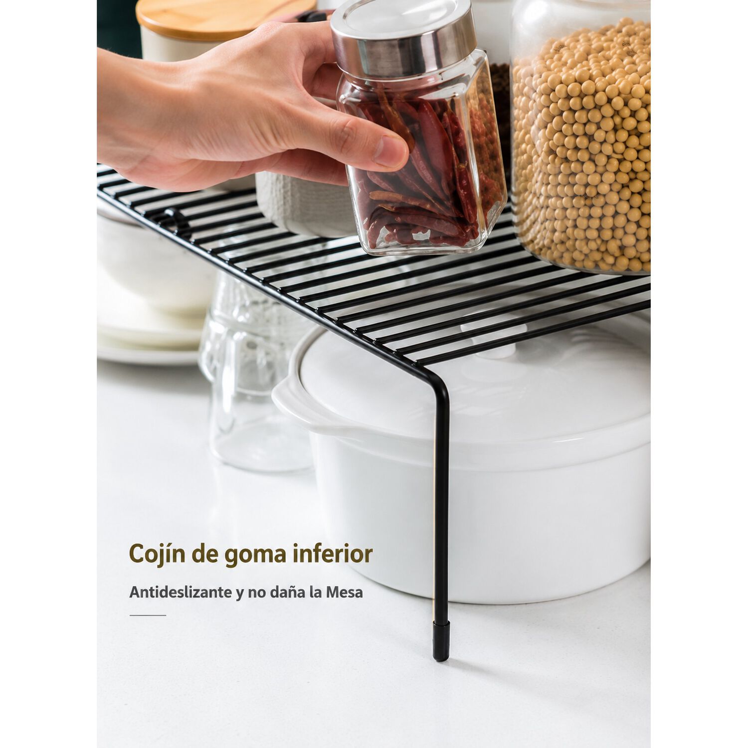 Repisa Extensible De Hierro Apilable Organizador Rack Cocina image number 6.0